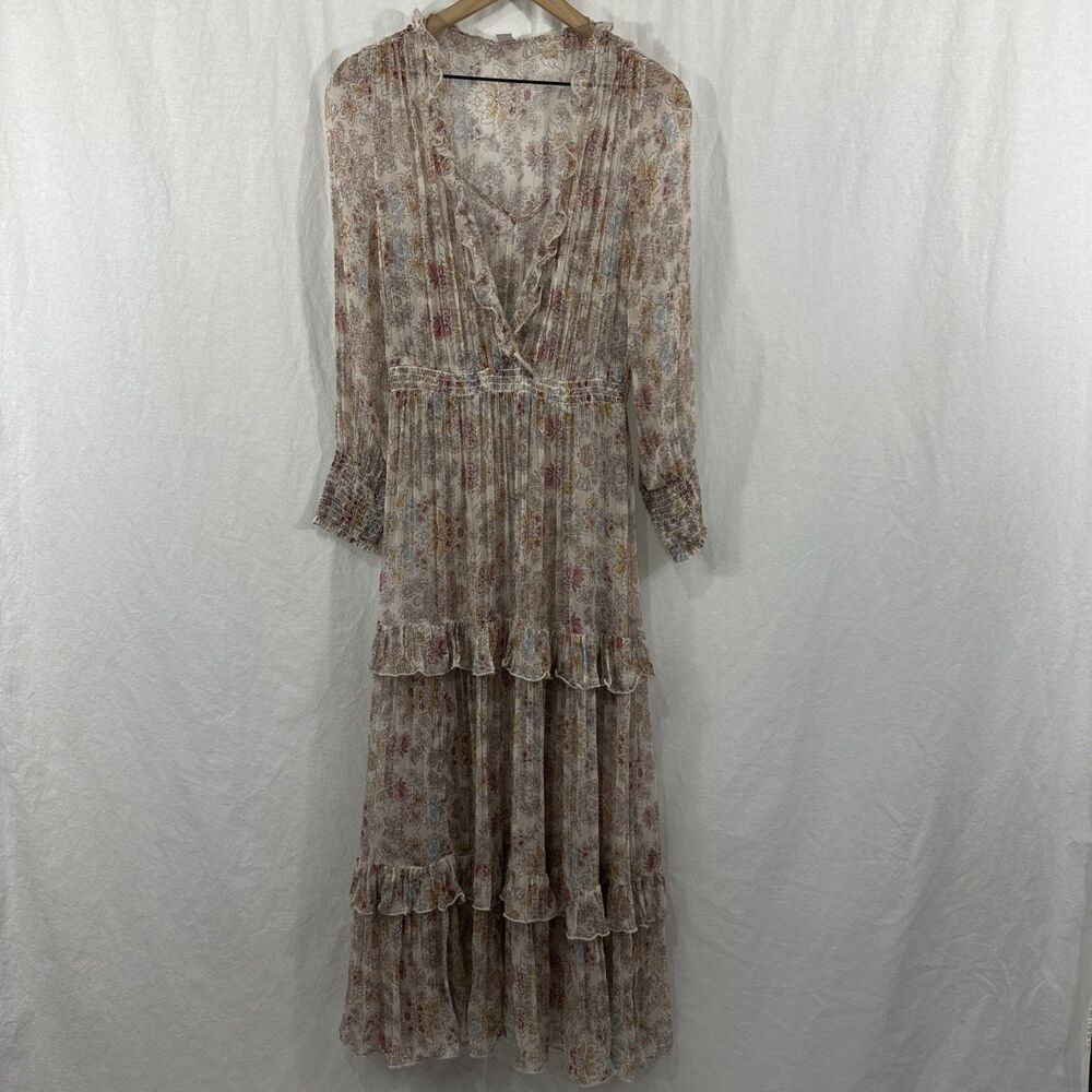 Sundance Wild Desert Bloom Tiered Floral Maxi Dress Womens Sz S Western Romantic